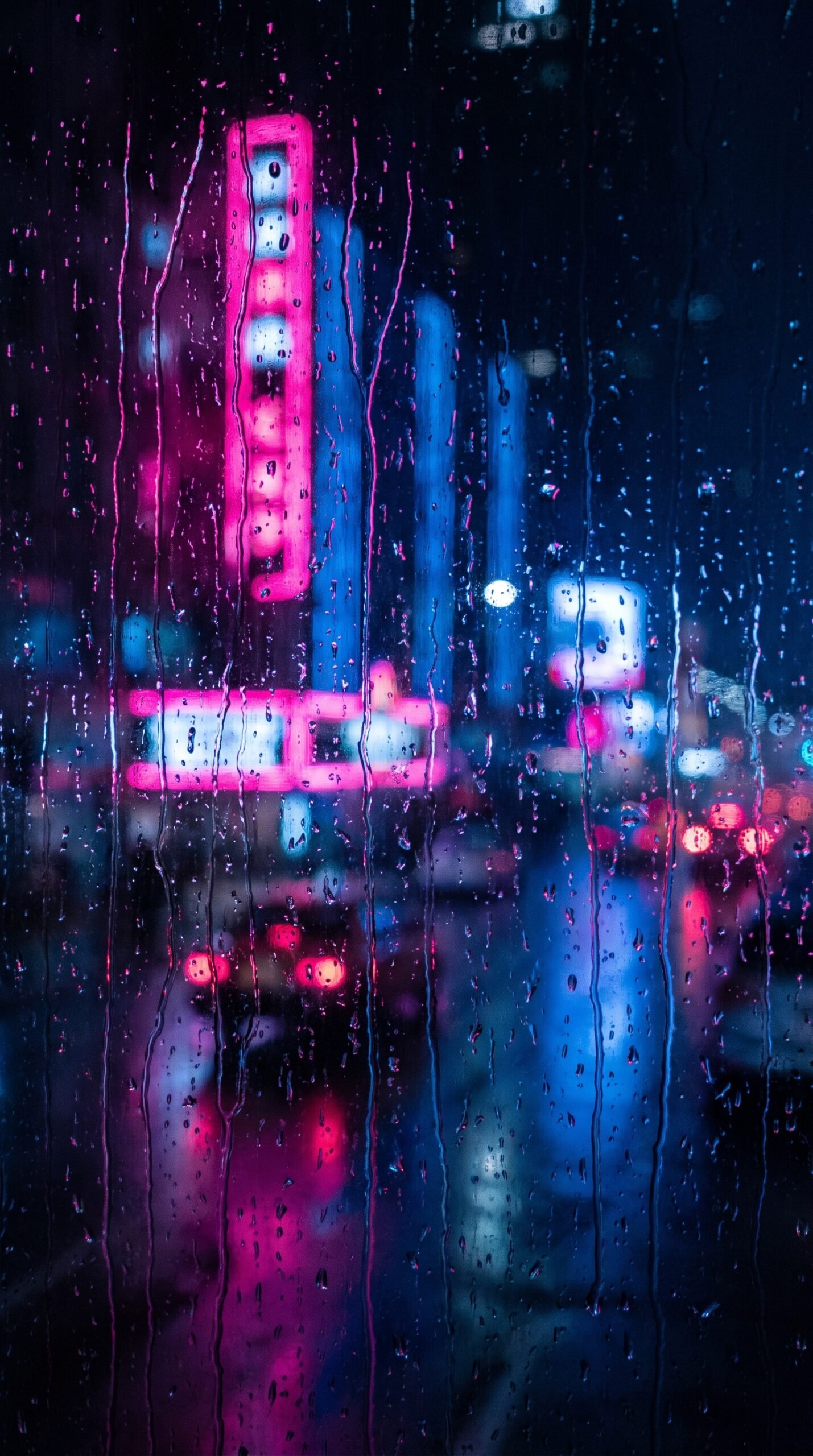 Neon Rain Wallpaper